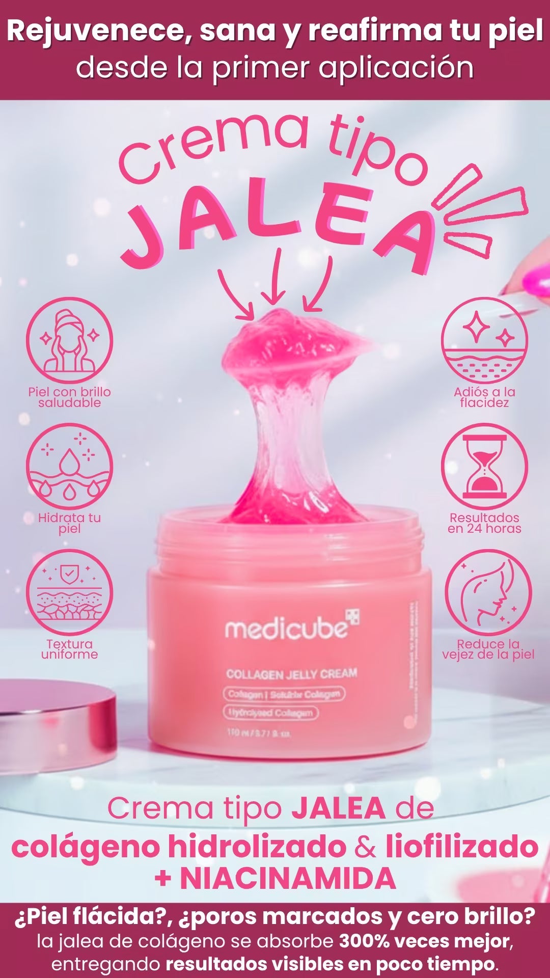 🌸REDUCE LA FLACIDEZ FACIAL EN 24 HORAS🌸JALEA DE COLAGENO HIDROLIZADO